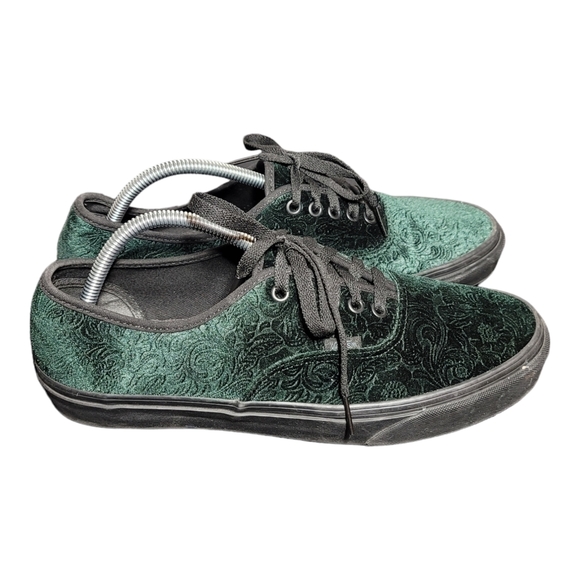 Size 11- VANS Authentic Low Velvet - Jungle Green Black - Picture 4 of 9